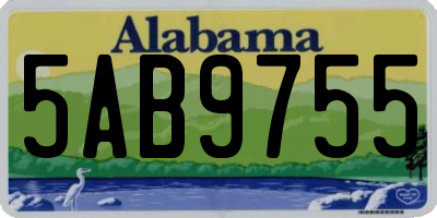 AL license plate 5AB9755