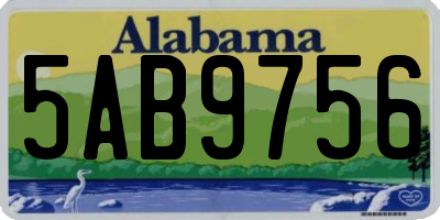 AL license plate 5AB9756