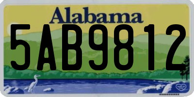 AL license plate 5AB9812