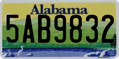 AL license plate 5AB9832