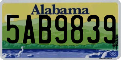 AL license plate 5AB9839
