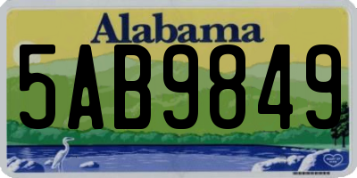 AL license plate 5AB9849