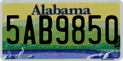 AL license plate 5AB9850