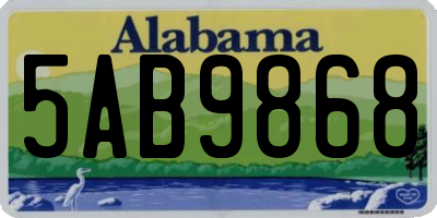 AL license plate 5AB9868
