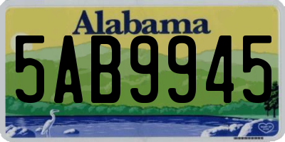 AL license plate 5AB9945