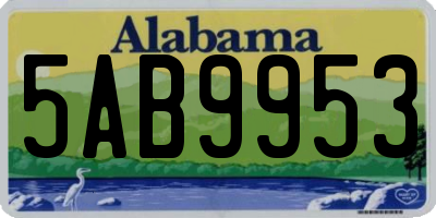 AL license plate 5AB9953