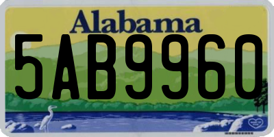 AL license plate 5AB9960