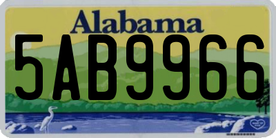 AL license plate 5AB9966