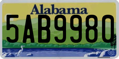 AL license plate 5AB9980