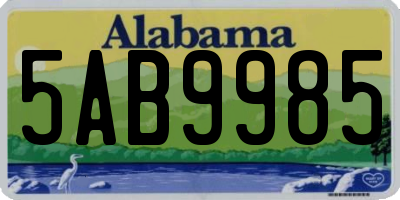 AL license plate 5AB9985