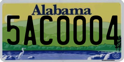 AL license plate 5AC0004