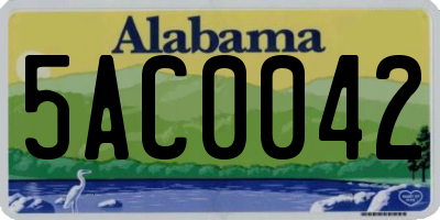AL license plate 5AC0042