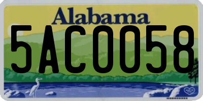 AL license plate 5AC0058