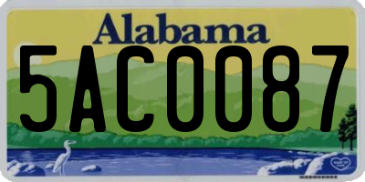 AL license plate 5AC0087