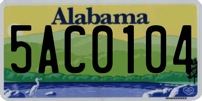 AL license plate 5AC0104