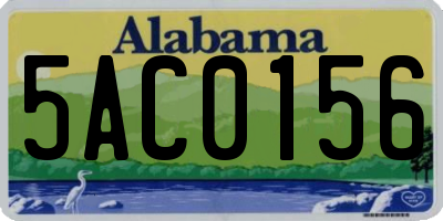 AL license plate 5AC0156