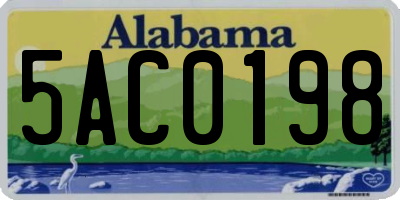 AL license plate 5AC0198