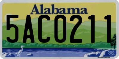 AL license plate 5AC0211