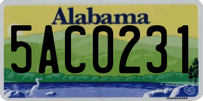 AL license plate 5AC0231