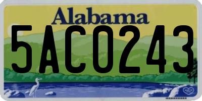 AL license plate 5AC0243