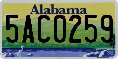AL license plate 5AC0259