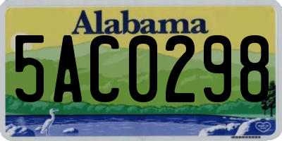 AL license plate 5AC0298