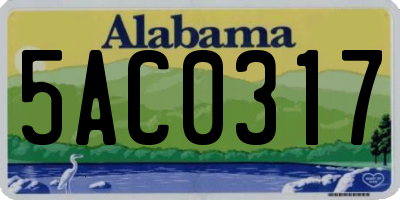 AL license plate 5AC0317