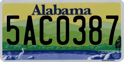 AL license plate 5AC0387