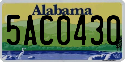 AL license plate 5AC0430