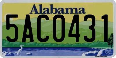 AL license plate 5AC0431