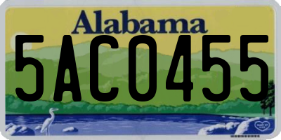 AL license plate 5AC0455
