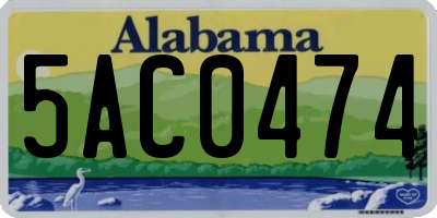 AL license plate 5AC0474