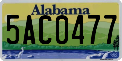 AL license plate 5AC0477
