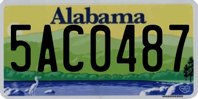 AL license plate 5AC0487