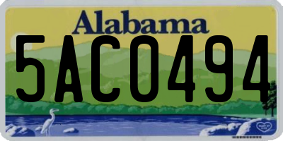 AL license plate 5AC0494