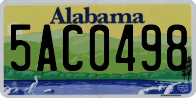 AL license plate 5AC0498
