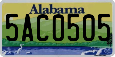 AL license plate 5AC0505