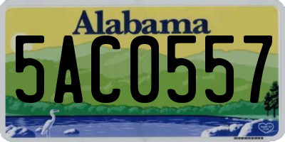 AL license plate 5AC0557