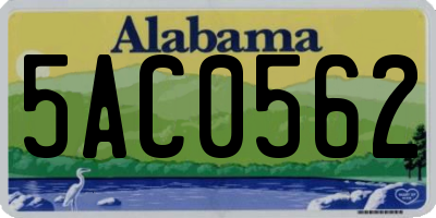 AL license plate 5AC0562