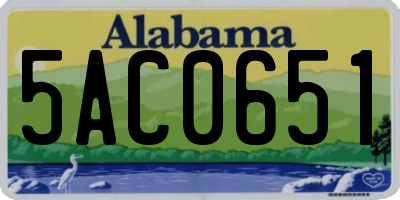 AL license plate 5AC0651