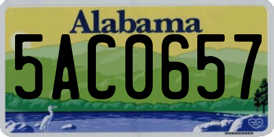 AL license plate 5AC0657