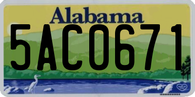 AL license plate 5AC0671