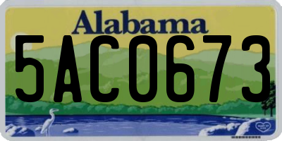 AL license plate 5AC0673