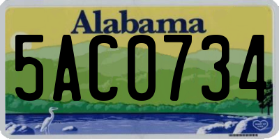 AL license plate 5AC0734