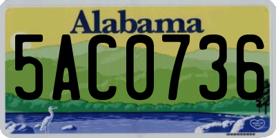 AL license plate 5AC0736