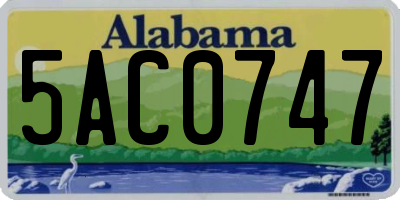 AL license plate 5AC0747
