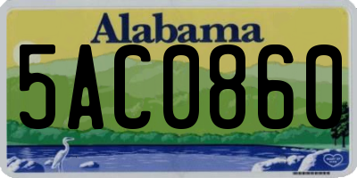 AL license plate 5AC0860