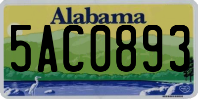 AL license plate 5AC0893