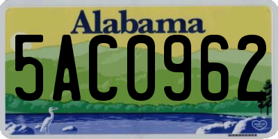 AL license plate 5AC0962