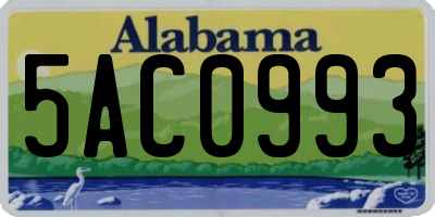 AL license plate 5AC0993